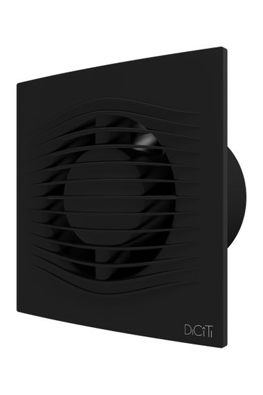 Вентилятор накладной SLIM D100 обратный клапан Matt black DICITI