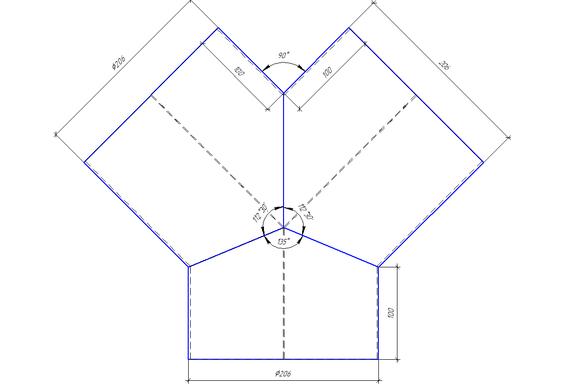 Тройник/штаны Y-образные 200 мм полипропилен