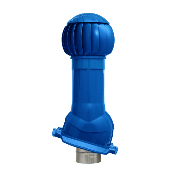 Готовый комплект, изолированный на скатные кровли из профильного листа МП-21 (С21) d 150/160 мм, цвет синий RAL 5005, серия Twister