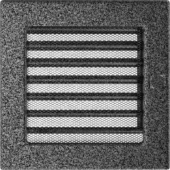 Решетка каминная Kratki Standard чёрная хром 17x17