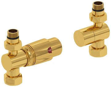 Терморегулятор автоматический прямой G 1/2" НР х G 3/4" НГ / набор (Золото)