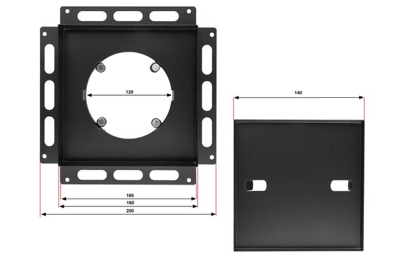 Решетка теневая под плитку РПП 160х160мм для вентилятора d120мм черная металлическая