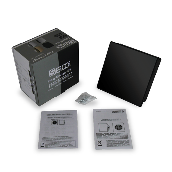 Вентилятор накладной Seicoi Floxy Design 100 Matt black glass (SMAD04-01G matt black) с укороченной панелью