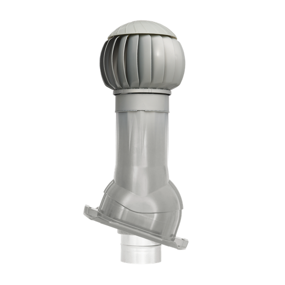 Готовый комплект, изолированный на скатные кровли из профильного листа МП-20 (С20) d 125/160 мм, цвет серебристый RAL 9022, серия Twister