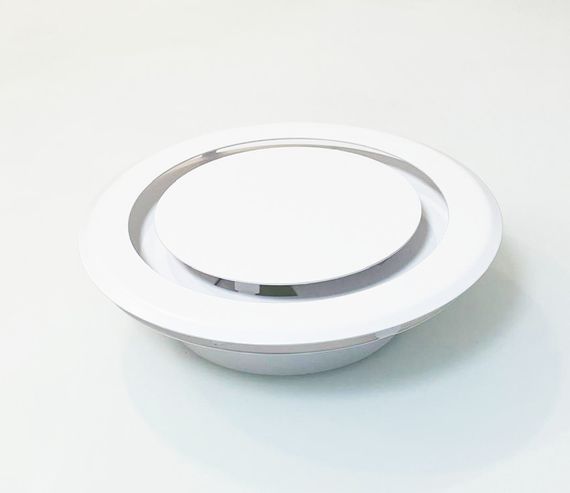 Диффузор приточно-вытяжной на магнитах регулируемый КНДБ-100 декоративный металлический белый