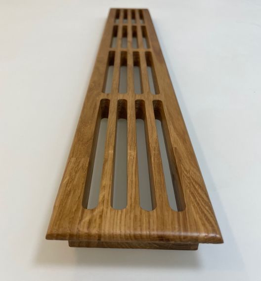 Деревянная врезная решетка Visioner 550х80 (посадка 540х65мм. из дуба)