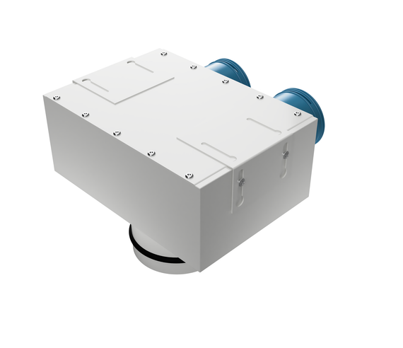 Пленум AirDS потолочный оцинкованный, 125 мм, 4*75 мм. Премиум (белый)