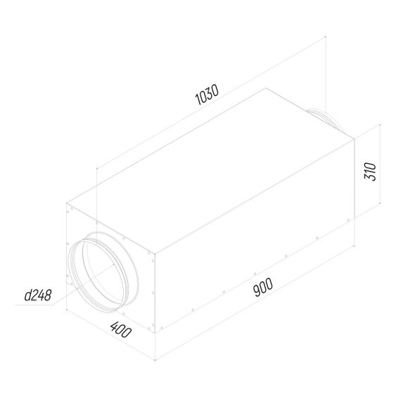 Provent KSE 250/900 ECO шумоглушитель прямоугольный