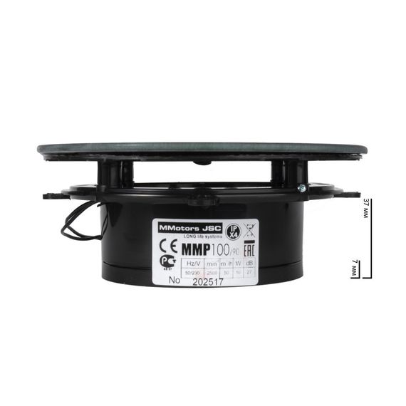 Вентилятор накладной сверхтонкий MMotors JSC MMP-06 100/90 куб/ч Стекло/Круг Черный
