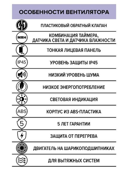 Вентилятор накладной SLIM D100 обратный клапан MRH DICITI