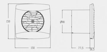 Вентилятор накладной Cata UC-10 Hygro Silver (таймер, датчик влажности)