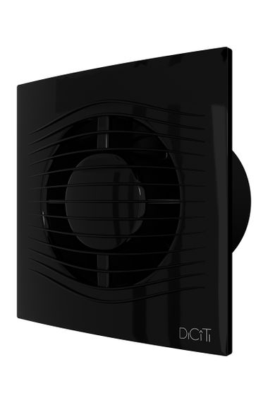 Вентилятор накладной SLIM D100 обратный клапан Obsidian DICITI