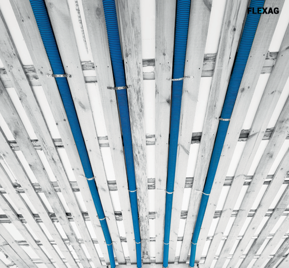 Гибкий воздуxовод Flexag FL90-20-S, диаметр 90 мм, круглый, антибактериальный и антистатический, 20 м