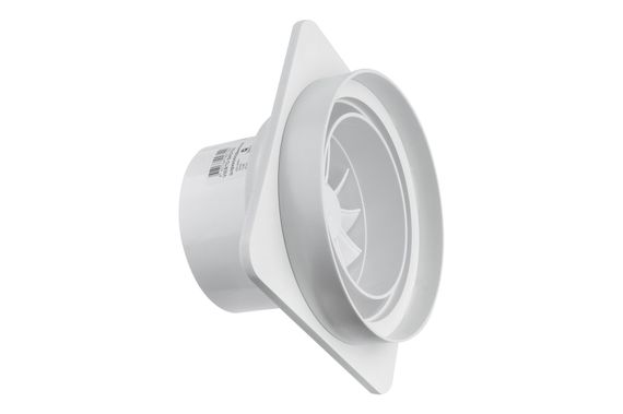 Решетка скрытого монтажа для натяжного потолка SECRET d150мм с вентилятором на шарикоподшипнике d100мм c выходом на трубу 100/125мм