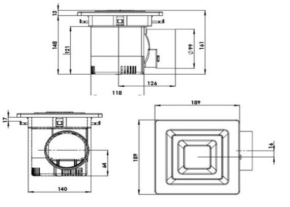 Бесшумный вытяжной вентилятор NOVVES SEAHORSE RP V1, 100 м3/ч для ванной комнаты, малых бытовых и производственных помещений, белый пластик квадрат с обратным клапаном