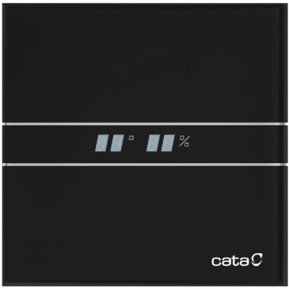 Накладной вентилятор Cata E 100 GTH Bk Black черный (Таймер, датчик влажности, термометр, дисплей)