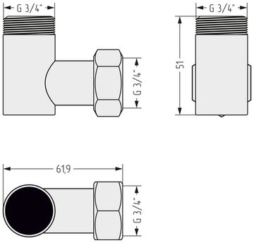 Уголок переходной Стилье (G 3/4" НР х G 3/4" НГ)