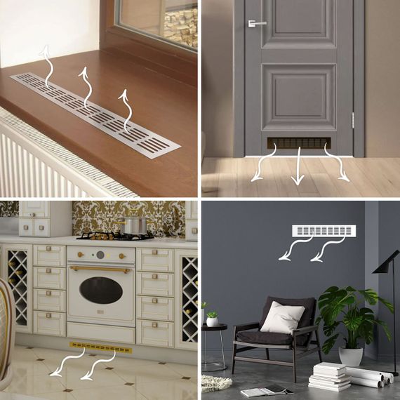 Вентиляционная решетка Благовест 100x600, серебро