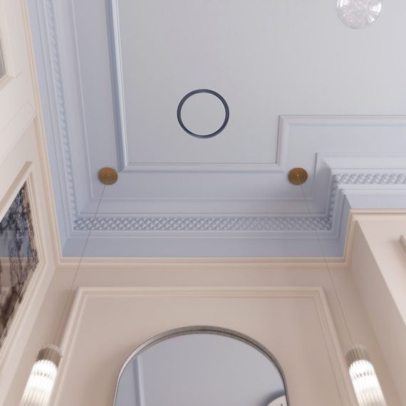 Диффузор под покраску скрытого монтажа SECRET RING 125/150 с приточно-вытяжным вентилятором