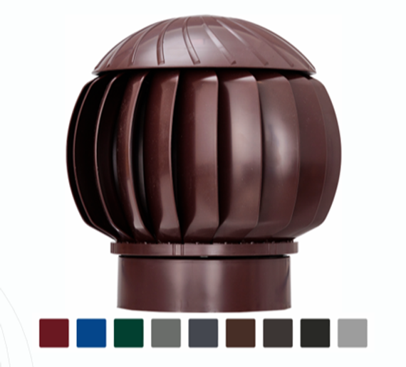 Ротационная вентиляционная турбина, РВТ 160 мм темно коричневый RAL 8019 (RR 32), серия Twister