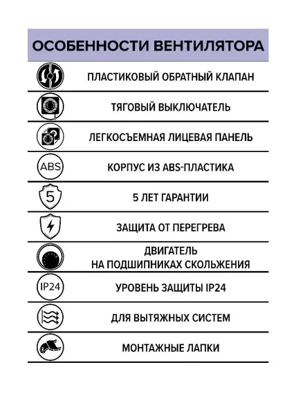 Вентилятор накладной WIND D120 обр.клапан тяг.выкл. ERA