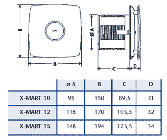 Вентилятор накладной Cata X-Mart 12 Matic Timer (таймер)