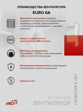 Вентилятор накладной EURO D150 авт.жалюзи ERA