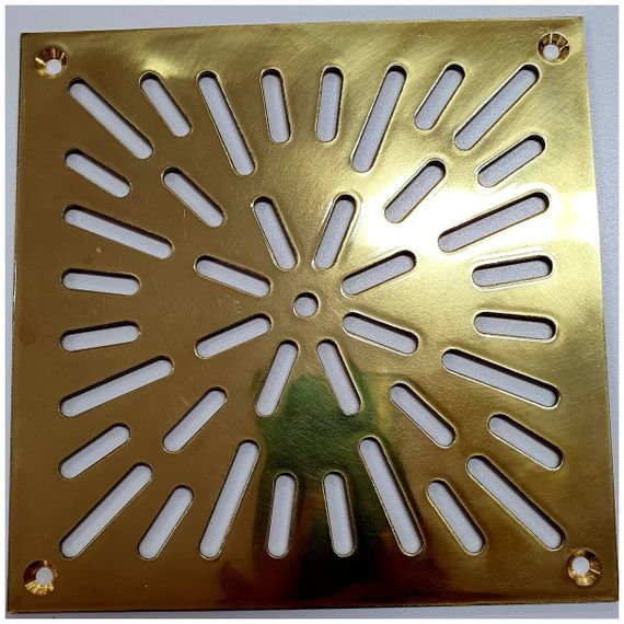 Решетка напольная 200х200мм из латуни, отверстия
