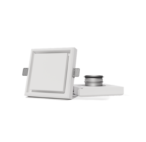 Диффузор под покраску скрытого монтажа SECRET FRAME 100/90 с приточно-вытяжным вентилятором