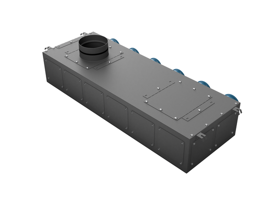 Воздухораспределительный коллектор однорядный продольный AirDS, H=160 мм, 75*14. Стандарт (серый)