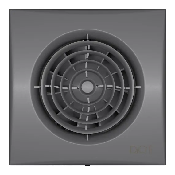Вентилятор накладной AURA D100 обр.клапан Dark gray metal DICITI