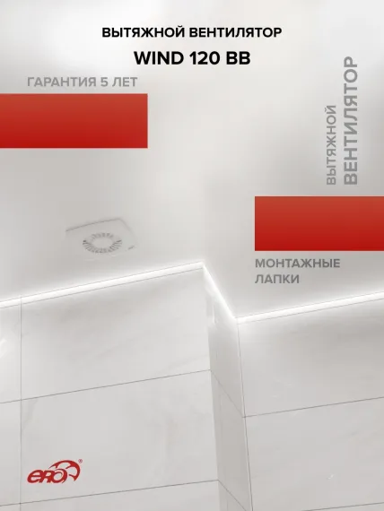 Вентилятор накладной WIND D120 двигатель BB ERA