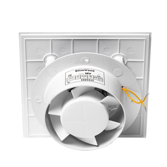 Вытяжной тонкий вентилятор SlimVent МV 100, пластик квадрат белый глянец