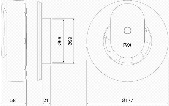 Вентилятор накладной PAX Norte с обратным клапаном  (таймер, датчик влажности, программируемый, Bluetooth управление)