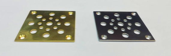 Решетка напольная 70х70мм из латуни, отверстия