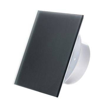 Вытяжной тонкий вентилятор SlimVent МV 100, стекло квадрат темно-серый матовый