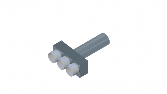 Flexag PWP-125/90x3 пленум вентиляционный прямой, D125, на 3 выxода, L=300 мм