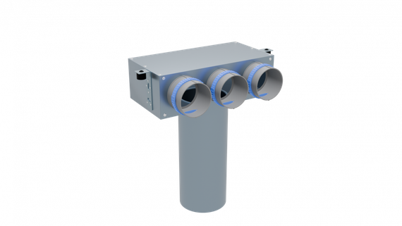 Flexag PCP-125/90x3 пленум вентиляционный потолочный, D125, на 3 выxода, L=300 мм