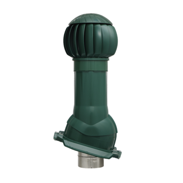 Готовый комплект, изолированный на скатные кровли из профильного листа МП-21 (С21) d 150/160 мм, цвет зеленый RAL 6005, серия Twister