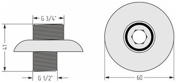 Отражатель Стилье d 60 с эксцентриком (G 1/2" НР х G 3/4" НР)