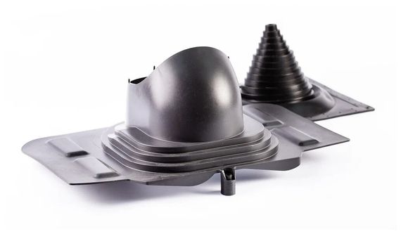 Готовый комплект, изолированный на все виды кровли высотой профиля до 70мм d 125/160 мм, цвет серый графит RAL 7024, серия Twister