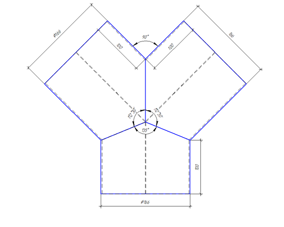Тройник/штаны Y-образные 160 мм полипропилен