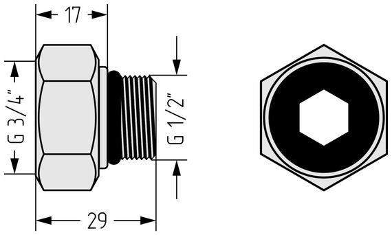 Комплект фитингов Стилье прямой (G 3/4" НГ х G 1/2" НР) / 2 шт.