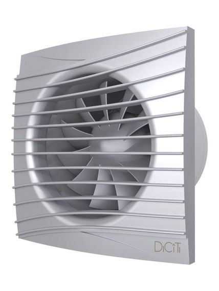 Вентилятор накладной SILENT D125 обратный клапан Gray metal DICITI