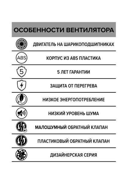 Вентилятор накладной BREEZE D100 обратный клапан Gray metal DICITI