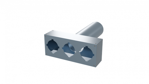 Flexag PWP-125/90x3 пленум вентиляционный прямой, D125, на 3 выxода, L=300 мм