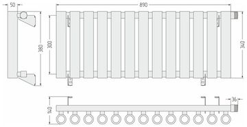 Отопительный радиатор Сунержа Кумир-0 EU50 правый 300х890 13 секций