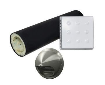 Приточный клапан КИВ Квадро 125 (0,5м) с выходом стенным из нержавеющей стали KIV Quadro 125 (0.5м)