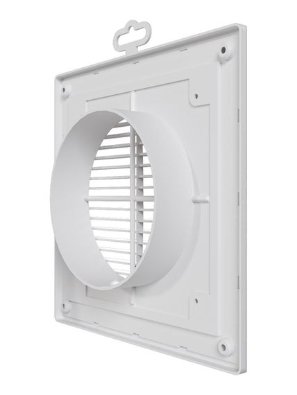 Решетка вентиляционная ПФ фланец D125 разъемная 209х209 пластик ERA