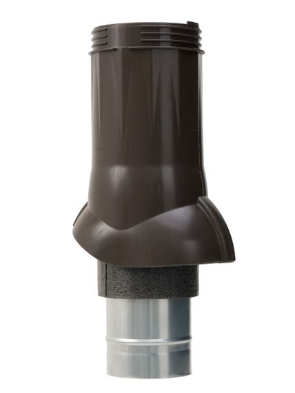 Готовый комплект, изолированный на скатные кровли из профильного листа МП-21 (С21) d 125/160 мм, цвет темно-коричневый RAL 8019, RR 32, серия Static